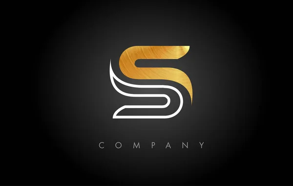 Gold S-logotypen. S brev ikon design vektor — Stock vektor