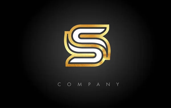 Logotipo Golden S. S Carta Ícone Design Vector — Vetor de Stock
