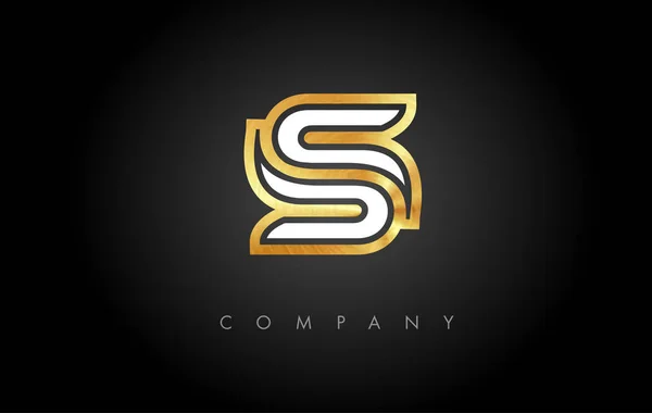 Logotipo Golden S. S Carta Ícone Design Vector —  Vetores de Stock