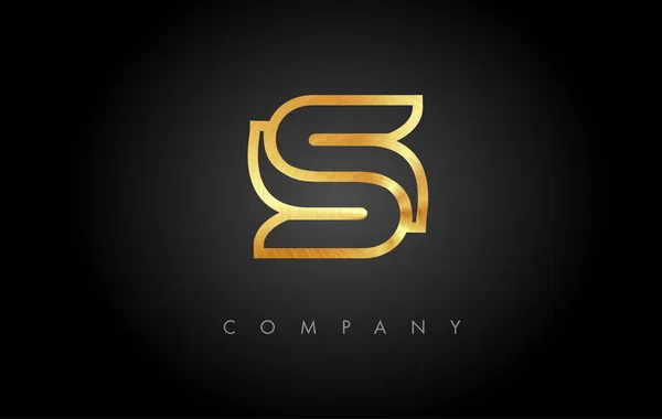 Logo Golden S. S Carta Icono Diseño Vector — Vector de stock