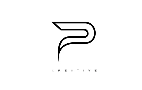 Or Lettre P Logo. P Lettre vecteur de conception — Image vectorielle
