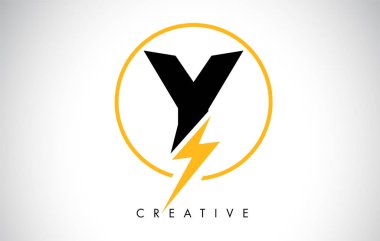 Y Harfi Logo Tasarımı Yıldırım Yıldırımlı. Elektrikli Bolt L