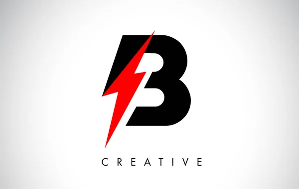 B brev logo design med belysning Thunder Bolt. Elektrisk bult L — Stock vektor