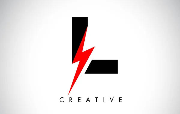 Дизайн логотипа L Letter с молнией зажигания грома. Электрический Болт L — стоковый вектор