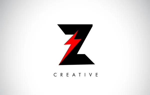 Z Letter Logo Design With Lighting Thunder Bolt. Electric Bolt L — 스톡 벡터