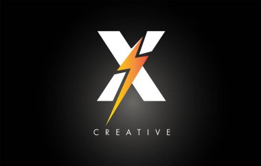 Şimşek Yıldırımlı X Harfi Logo Tasarımı. Elektrikli Bolt L