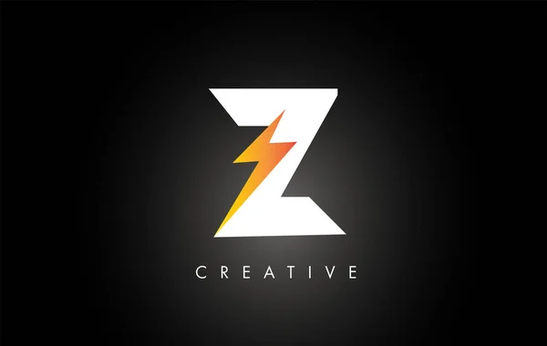 Z Letter Logo Design With Lighting Thunder Bolt. Electric Bolt L — Stock Vector