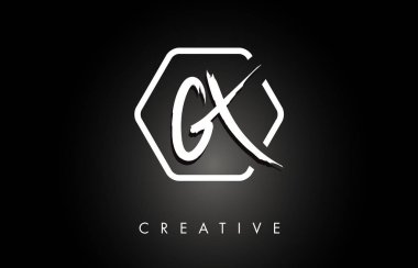Gx G X Fırçalı Mektup Logo Tasarımı Yaratıcı Fırça Yazıile 