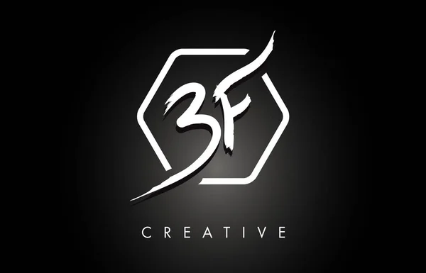 BF B F escovado carta logotipo design com letras pincel criativo —  Vetores de Stock