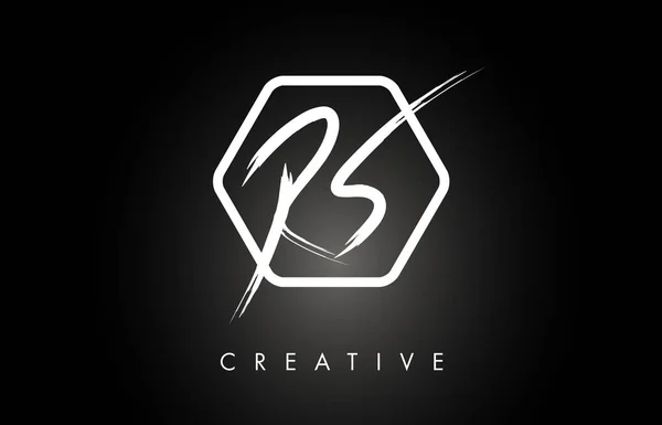 RS R S Brossé Lettre Logo Design avec Creative Brosse Lettrage — Image vectorielle