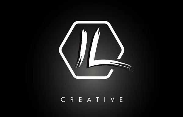 IL I L Матовий лист Дизайн логотипу з креативним пензлем — стоковий вектор