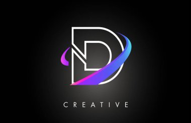 D trendy modern Letter logo tasarım Monogram ve yaratıcı Swoosh 