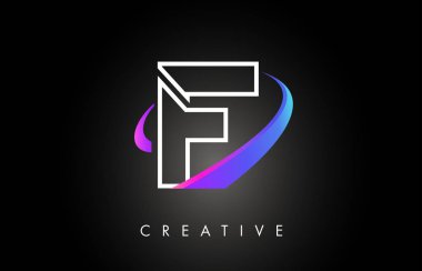F trendy modern Letter logo tasarım Monogram ve yaratıcı Swoosh 