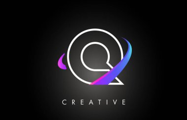 Q trendy modern Letter logo tasarım Monogram ve yaratıcı Swoosh 