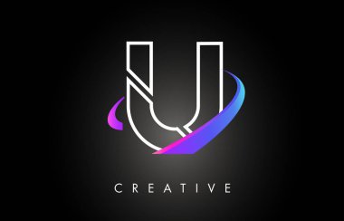 U trendy modern Letter logo tasarım Monogram ve yaratıcı Swoosh 