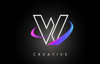 W trendy modern Letter logo tasarım Monogram ve yaratıcı Swoosh 