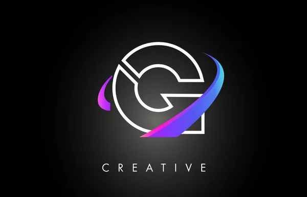 G Trendy Modern Letter Logo Design Monogram and Creative Swoosh — Stock Vector