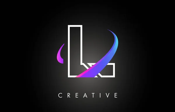 L Trendy Modern Letter Logo Design monograma y swoosh creativo — Vector de stock