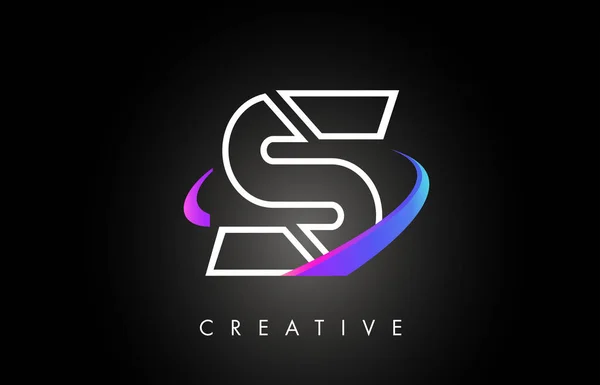 S Trendy Modern Letter Logo Design monograma y swoosh creativo — Archivo Imágenes Vectoriales