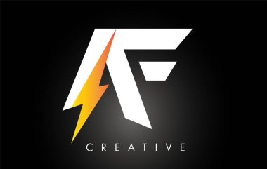 AF mektup logo tasarım Lighting Thunder Bolt Ile. Elektrikli cıvata 