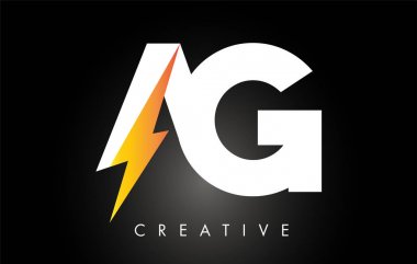 AG Letter logo tasarım Lighting Thunder Bolt Ile. Elektrikli cıvata 