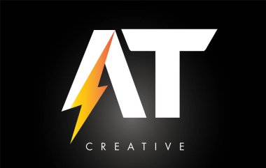 Işık Thunder Bolt Ile Letter logo tasarım at. Elektrikli cıvata 