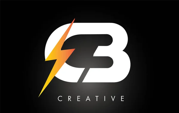 CB Letter logo Design z oświetleniem Thunder Bolt. Śruba elektryczna — Wektor stockowy