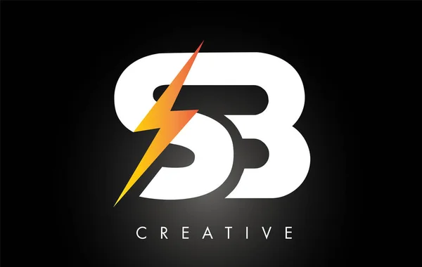 SB Letter logo design med belysning Thunder Bolt. Elektrisk bult — Stock vektor