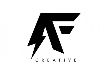 AF mektup logo tasarım Lighting Thunder Bolt Ile. Elektrikli cıvata 