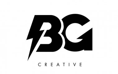 Bg mektup logo tasarım Lighting Thunder Bolt Ile. Elektrikli cıvata 