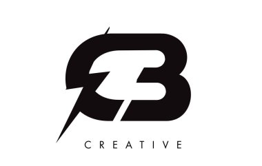 Aydınlatma Thunder Bolt Ile CB mektup logo tasarımı. Elektrikli cıvata 