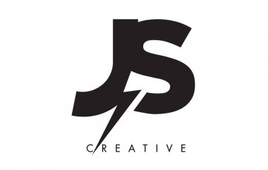 JS mektup logo tasarım Lighting Thunder Bolt Ile. Elektrikli cıvata 