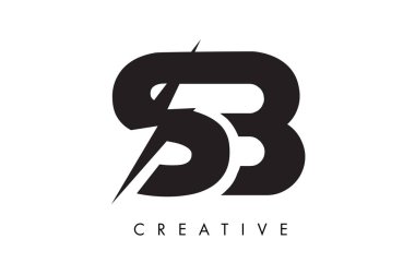 SB mektup logo tasarım Lighting Thunder Bolt Ile. Elektrikli cıvata 