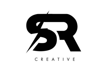 SR harf logo tasarım Lighting Thunder Bolt Ile. Elektrikli cıvata 