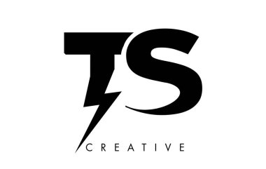 TS Letter logo tasarım Lighting Thunder Bolt Ile. Elektrikli cıvata 