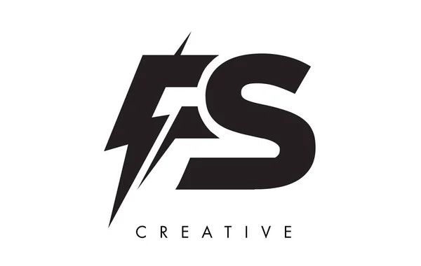 FS Lettera Logo Design con illuminazione Thunder Bolt. Bullone elettrico — Vettoriale Stock