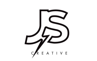 JS mektup logo tasarım Lighting Thunder Bolt Ile. Elektrikli cıvata 