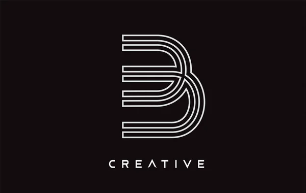 Logotipo del diseño de la letra B con el mono minimalista moderno creativo de moda — Vector de stock
