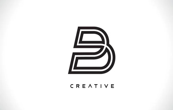 B Letter Design Logo with Creative Modern Trendy Minimalist Mono — Stock Vector