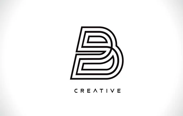 B letter design logo met creatieve moderne trendy minimalistische mono — Stockvector