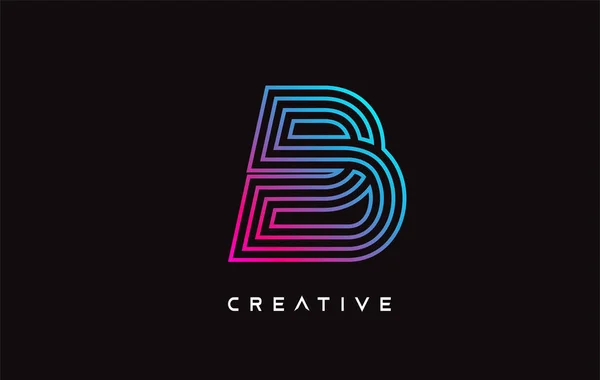 Дизайн літер B Логотип з Creative Modern Trendy Мінімалістичний Моно — стоковий вектор