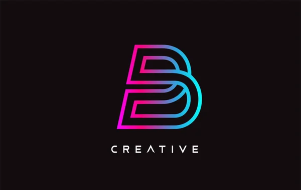 Логотип B Letter Design с Creative Modern Trendy Minimalist Mono — стоковый вектор