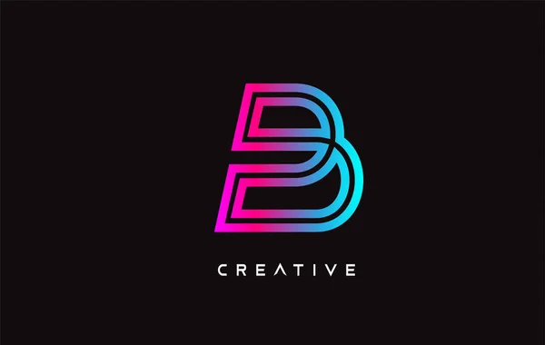 B Lettre Design Logo avec créatif moderne tendance minimaliste Mono — Image vectorielle