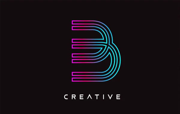 B Lettre Design Logo avec créatif moderne tendance minimaliste Mono — Image vectorielle