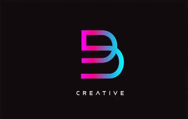 B Lettre Design Logo avec créatif moderne tendance minimaliste Mono — Image vectorielle