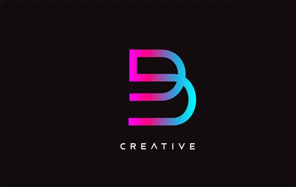 B Lettre Design Logo avec créatif moderne tendance minimaliste Mono — Image vectorielle