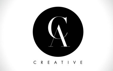 Ca Harfi Siyah Ve Beyaz Renkler Vektör ile Tasarım Logosu.