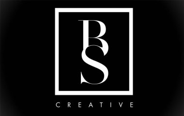 Siyah Beyaz Renkler Vektör ile Bs Harf Tasarım Logosu.