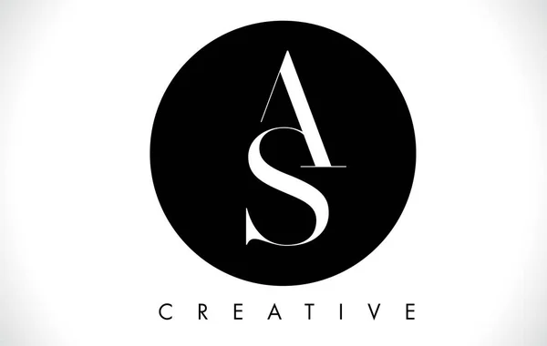 AS logotipo do projeto carta com preto e branco cores vetor . —  Vetores de Stock