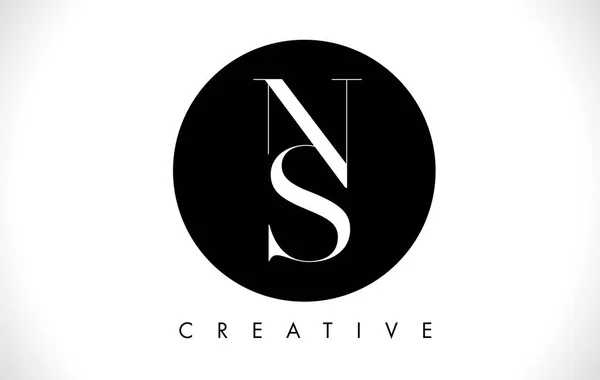 Логотип NS Letter Design с вектором черно-белых цветов . — стоковый вектор